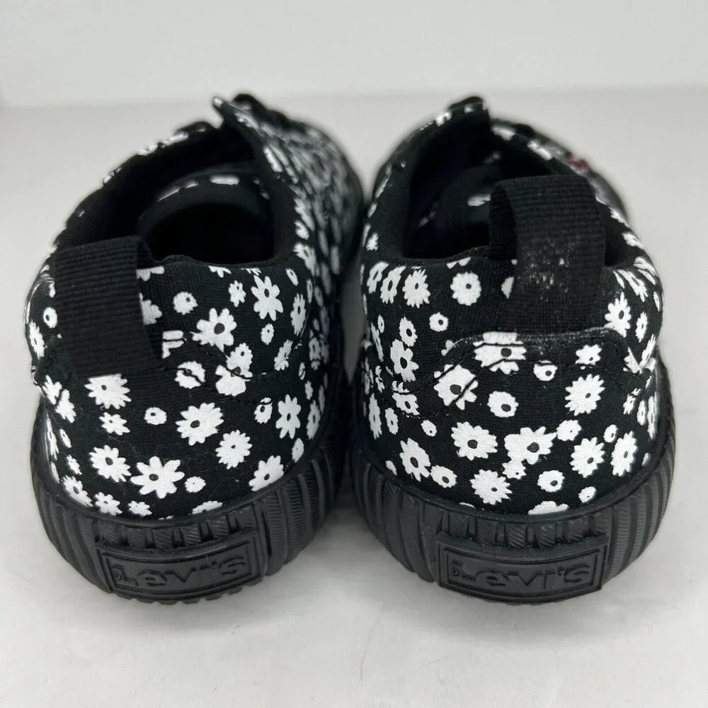 Levis Womens 520411A481 Black Emma Floral Canvas Low Top Size 7.5 Casual Shoes